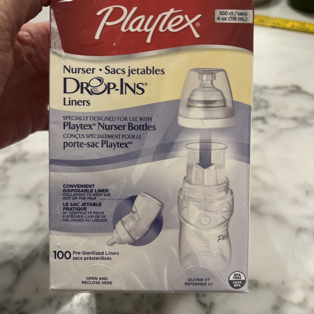Playtex Baby Sacs Drop-Ins Liners Nurser Bottles 4 Oz 100 Count